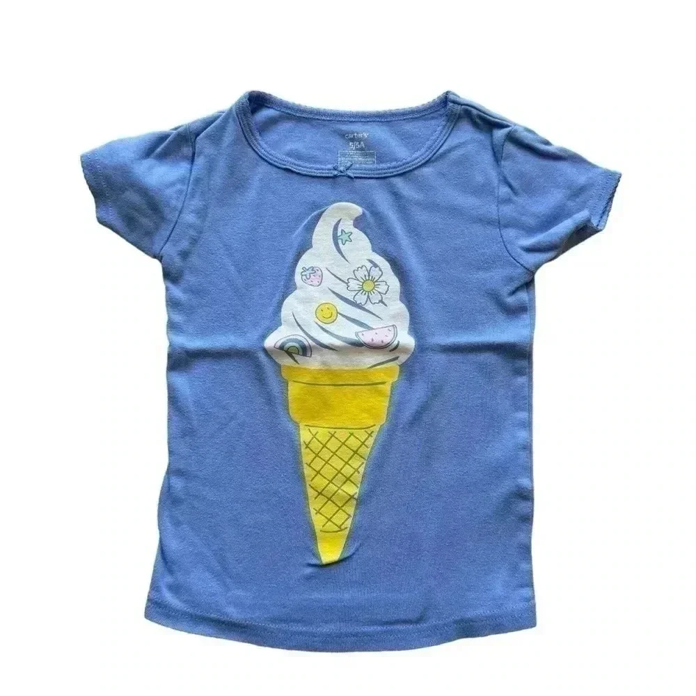 Carter’s Short Sleeves Cotton Snug Fit Girl Pajama Tops Bundle SZ 5T #2087